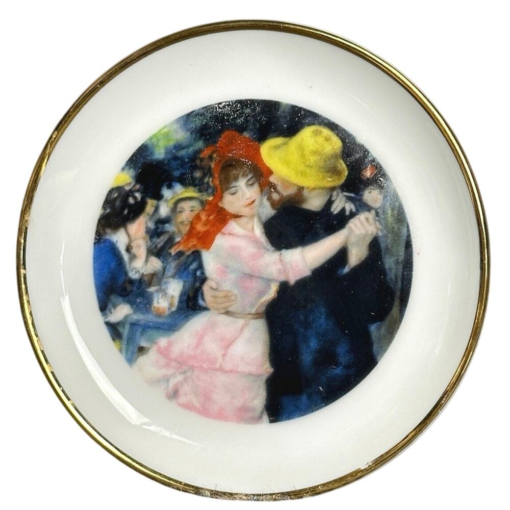 Vintage Renoir Dance at Bougival trinket dish Kuba Porzellan Bavaria Germany 3.5